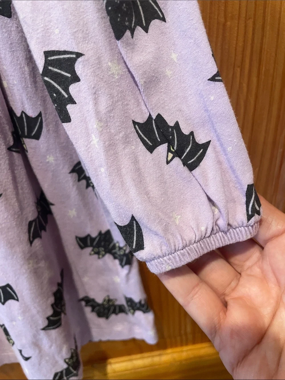 Old Navy Young Girls Lavender Bat Print Long Sleeve Dress